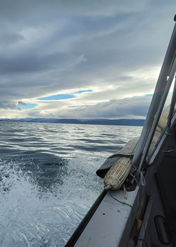 Gros plan sur les embruns lors d'une expédition en bateau